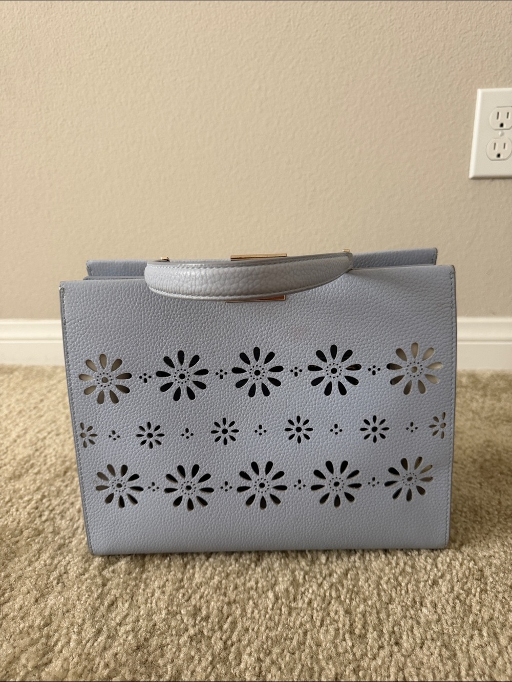 Kate spade Light Blue Floral Cutout Top-Handle Women's Bag